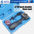 3/16" 45 Degree Double Flaring Tool Kit For Automotive Brake Fuel Line Tubing Repair On Car Vehicle Truck Brake Pipe Flare Tool