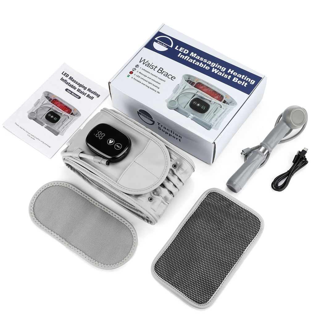 Lumbar Decompression Belt with Red Light Therapy and Vibration Support Fascia Gun Tidesmit