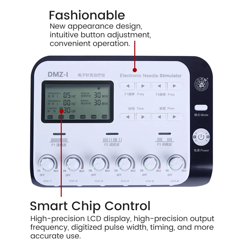 TENS Muscle Massager 6-Channel Physiotherapy Device for Home Wellness Relaxation Treatment Tidesmit