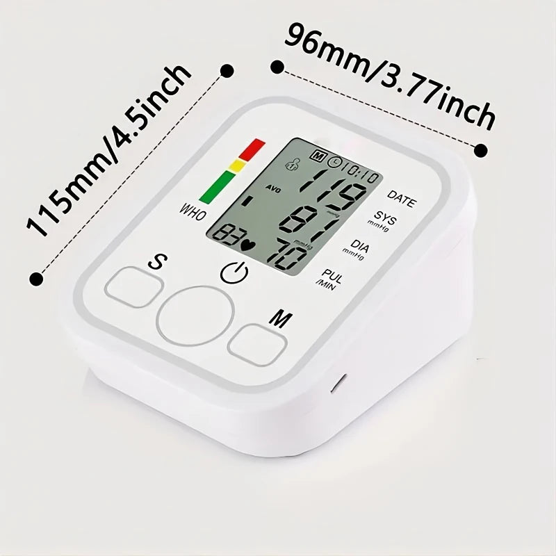 Spanish Voice Digital Arm Blood Pressure Meter Medical Pressure Monitor Tonometer Tensiometer Heart Rate Pulse Sphygmomanometer