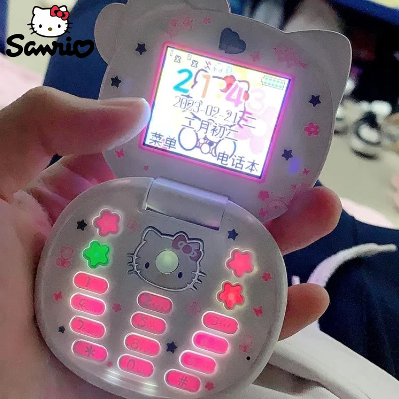 2024 Sanrio Hello Kitty Flip Phone Kawaii K688 Cartoon Taiml Cute Mini Phone Birthday Fashion Gift Toys Christmas For Anime Fans