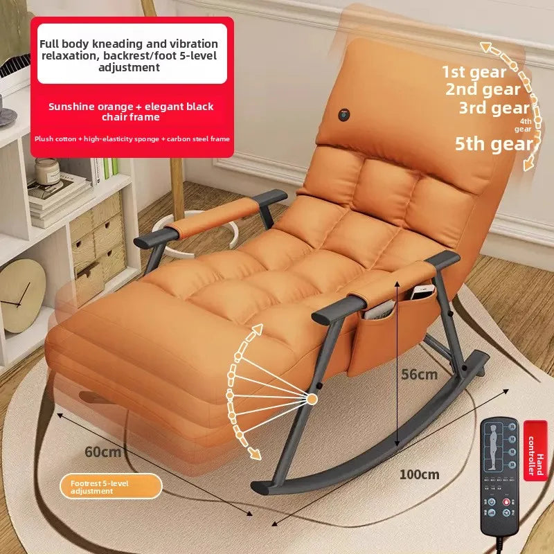 Full Body Massage Chair Recliner With Intelligent Rocking & Heat Therapy Massage Chairs Extreme Orange Tidesmit