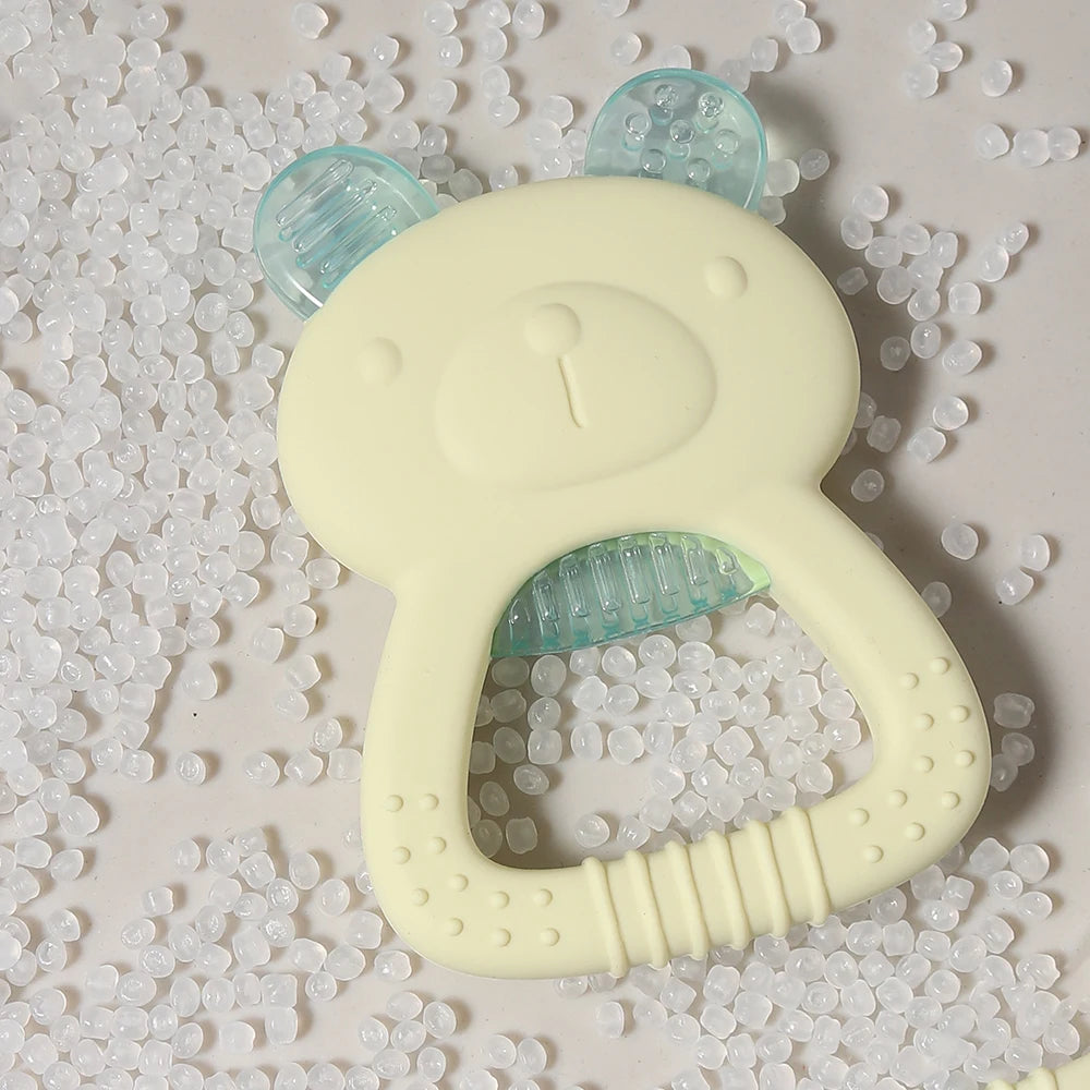 Cartoon Baby Silicone Bear Teether Food Grade Safe Teether Cute Ease Teeth Pain Toy Teething Gift Oral Care
