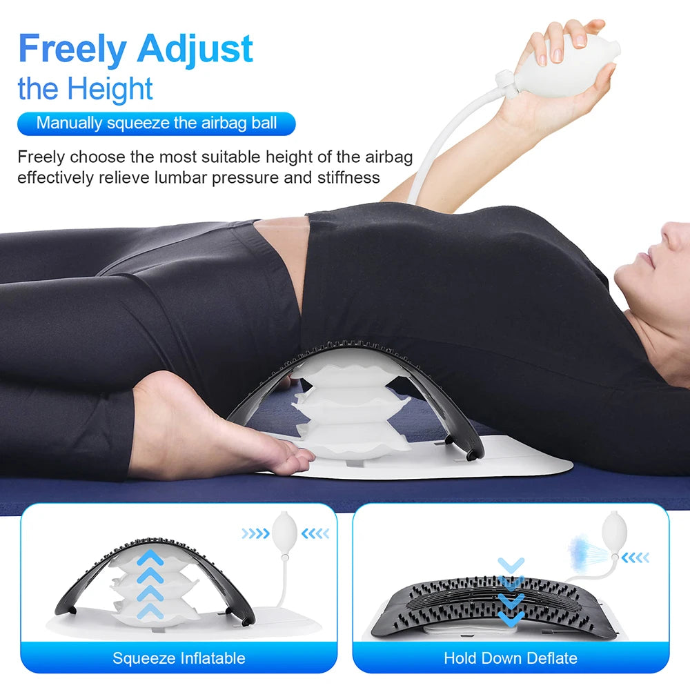 Back Massager With Airbag Lumbar Support Stretcher | Portable Electric Tool Back Massage Instrument Tidesmit