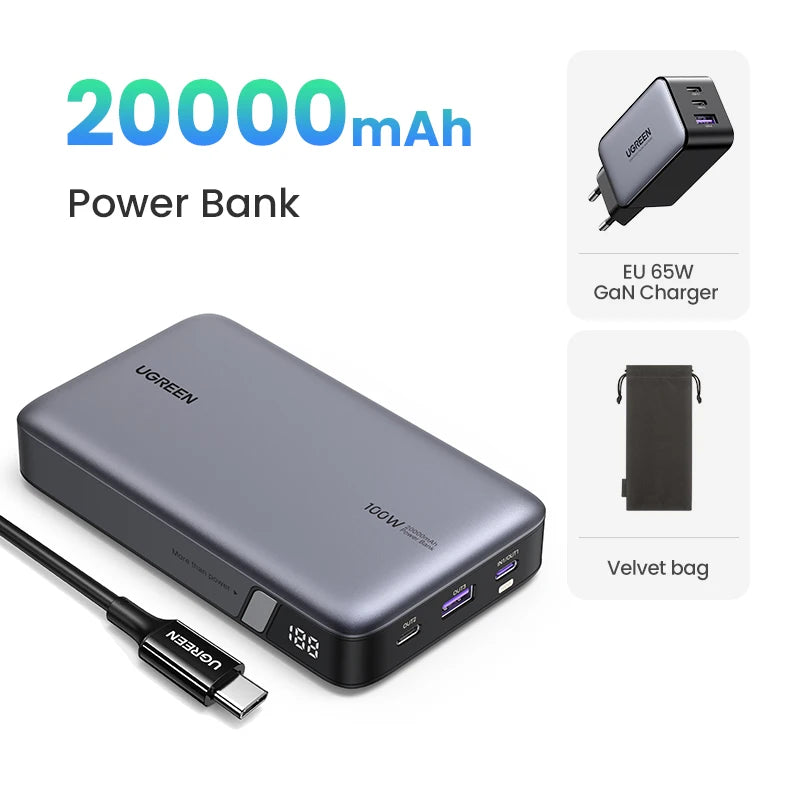 Tidesmit 145W Fast Charging Power Bank 25000mAh for MacBook Pro 20000mAh EU Bundle Tidesmit
