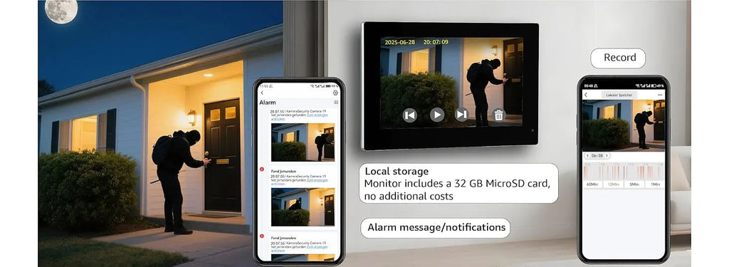 Home Smart Wireless WiFi Video Intercom Doorbell 2 10 inch Screen 1080P 2 Wires Video Doorphone System with Electric Strike Lock