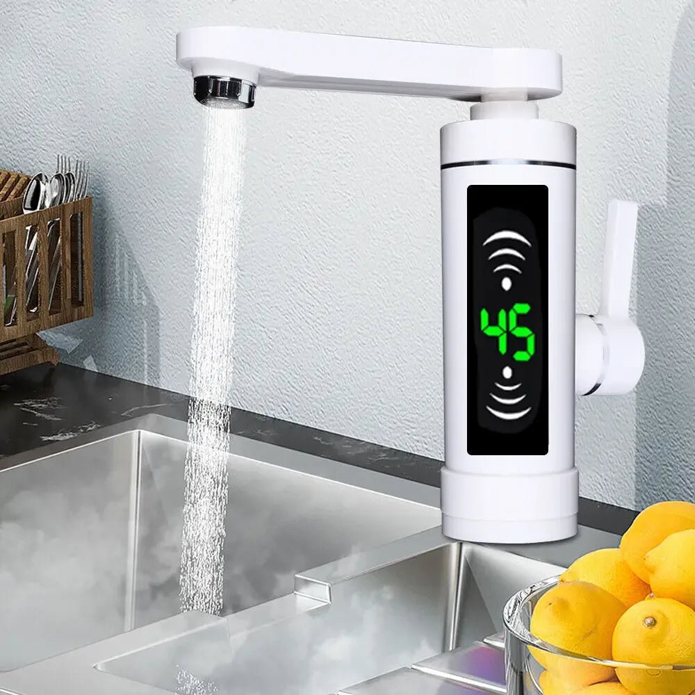 3KW Electric Instantaneous Water Heater LED Tap Bathroom Kitchen Instant Hot Tap