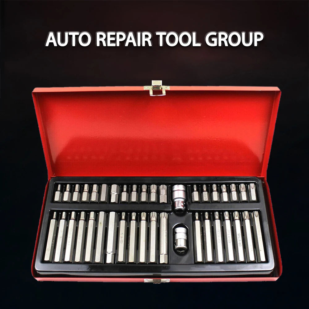 40PCS Auto Repair Tool Set, Ratchet Wrench & Torx Socket Set, L-Wrench, Bit Ratchet Box, Effective Comprehensive Touching