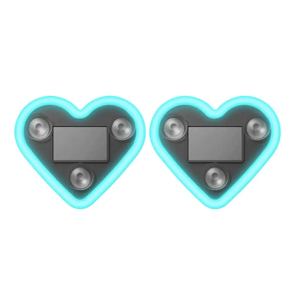 Solar Heart LED Interior Light - Wireless Ambient Atmosphere Lamp 2pcs Ice Blue Tidesmit