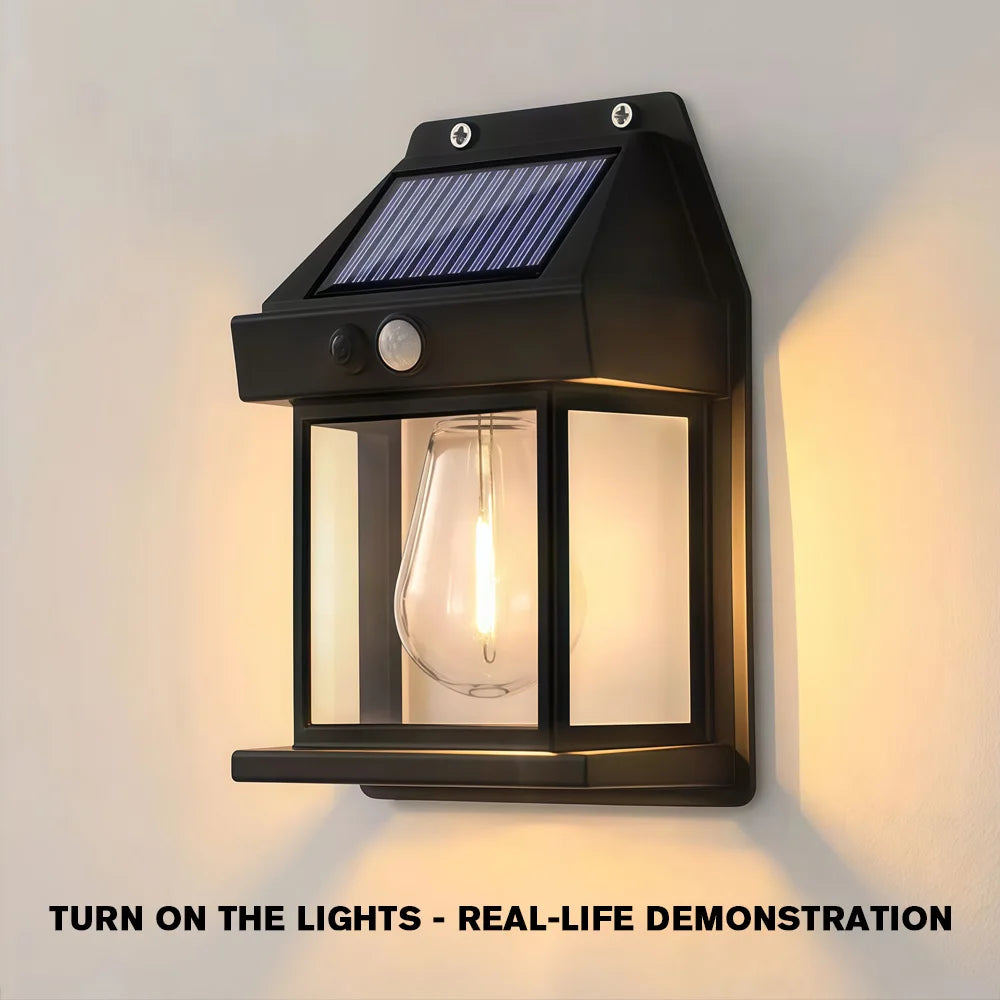 Solar Wall Light Outdoor Waterproof Motion Sensor Lamp Garden Decor Light for Porch Pathway Patio Yard Decorative Lighting