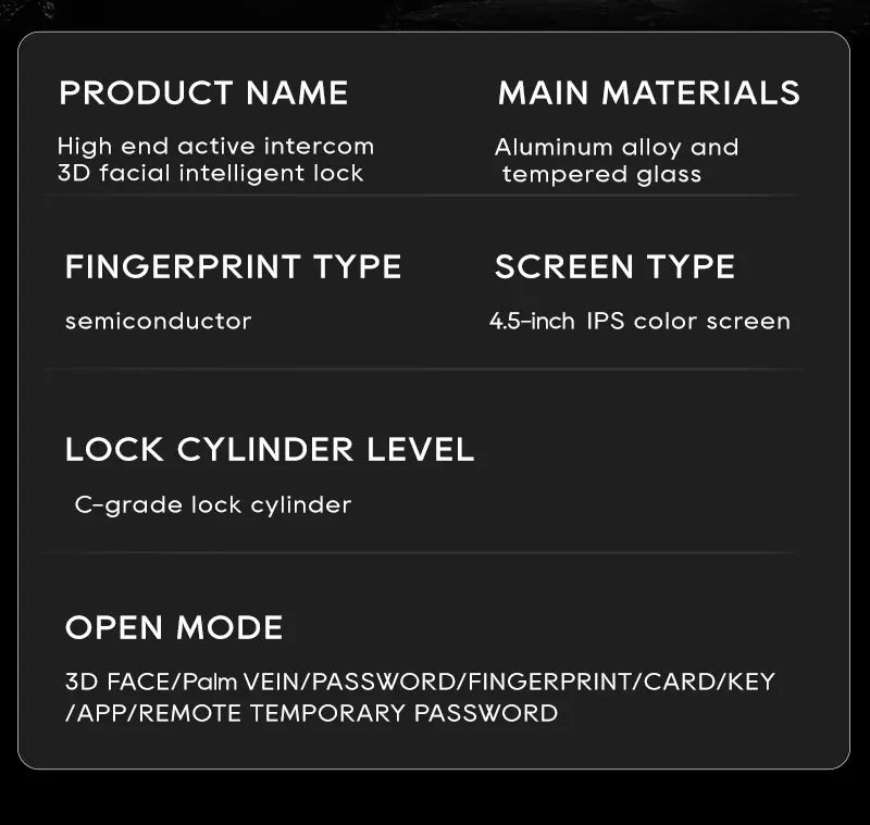SANKESONG 3D Face Recognition Smart Door Lock,Palm Vein Recognition Video Smart Lock with Camera,Build-in WiFi,APP Control