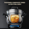 7L stainless steel pressure cooker with transparent lid and side handles