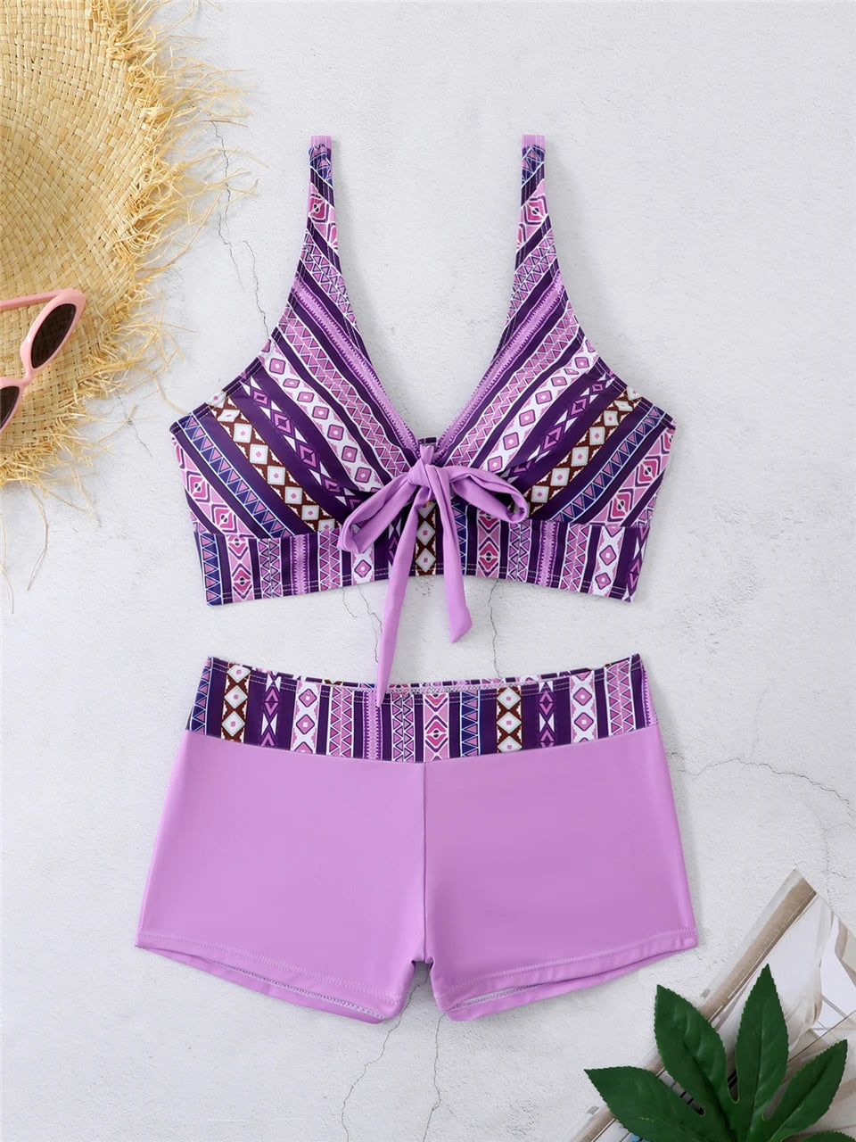2025 High Waist Bikinis Women Sports Swimwear Print Bathing Suit Female Padded Beach Wear Bathers Swimming Swimsuit Summer