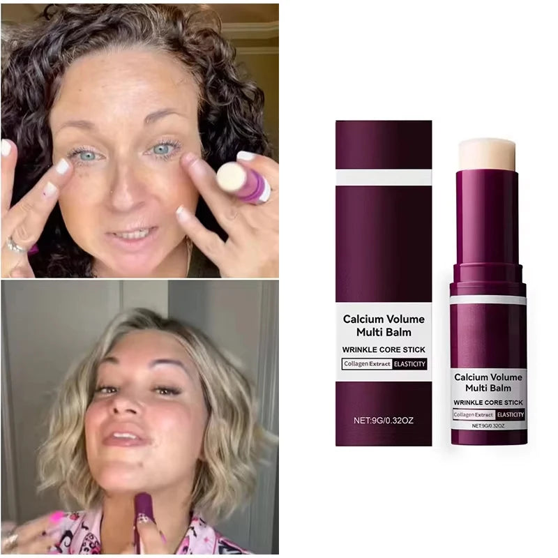 Volume Multi Balm Korean Skincare Stick,Face & Eye Cream,Collagen Deep Moisturizing Anti-Wrinkle,Suitable for Pre Makeup