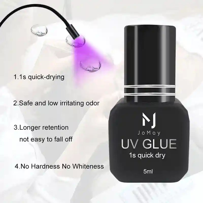 UV Eyelash Extension Glue 5ml - 0.1s Fast Dry Strong Hold Eye Massage Instrument Tidesmit