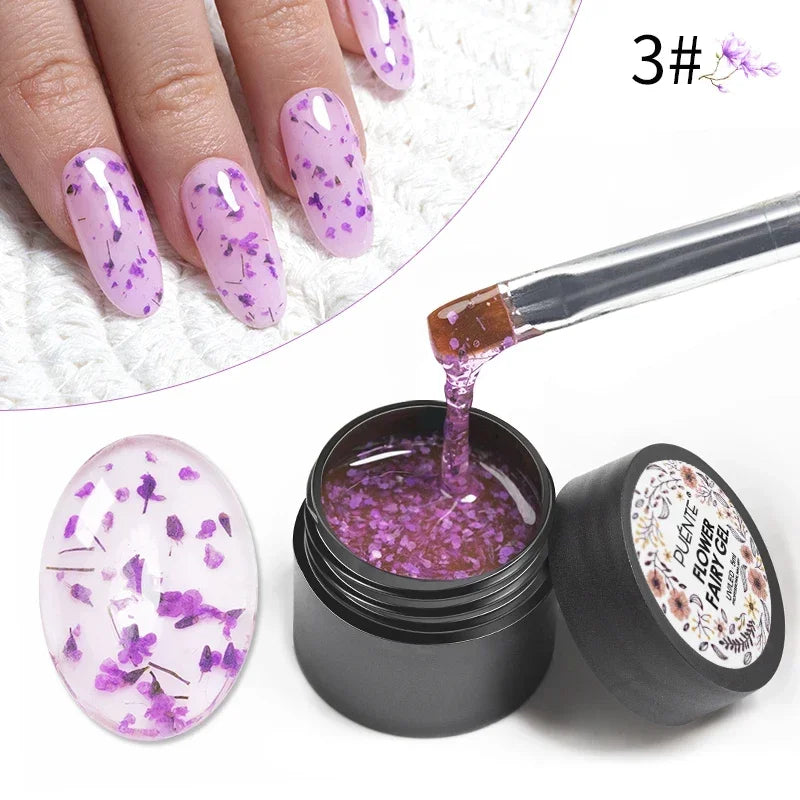 3D Sculpture Gel Nail Polish 15ml - Professional Soak Off Formula Permanent Makeup Machines Dried flower gel 03 Tidesmit