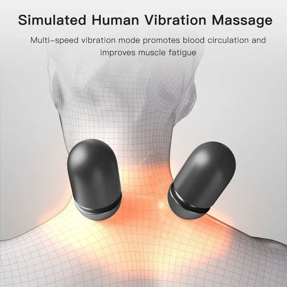Electric Neck Massager with Heat and Cervical Traction by Tidesmit Back Massage Instrument Tidesmit