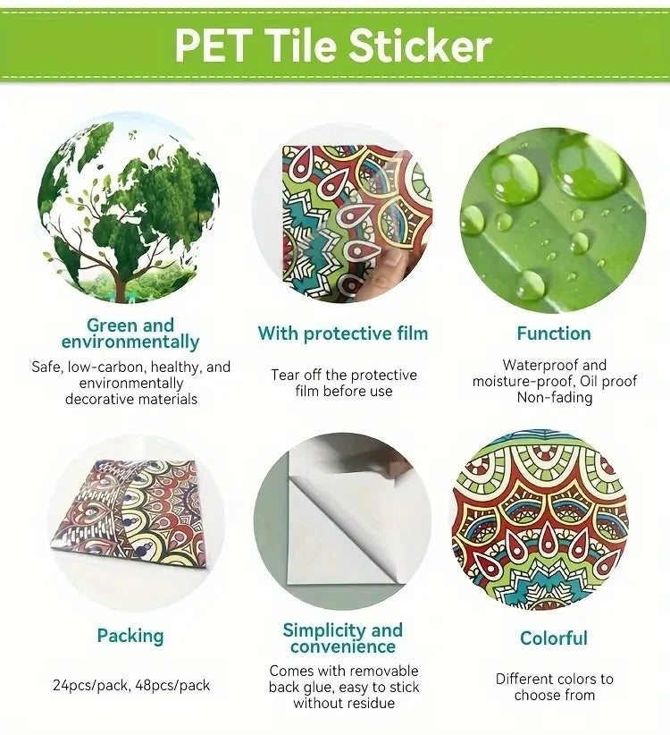 Self-Adhesive Marble Wall Tiles - Waterproof Stickers for Kitchen Backsplashes, Bathrooms, Living Rooms, Easy to Install and Rem