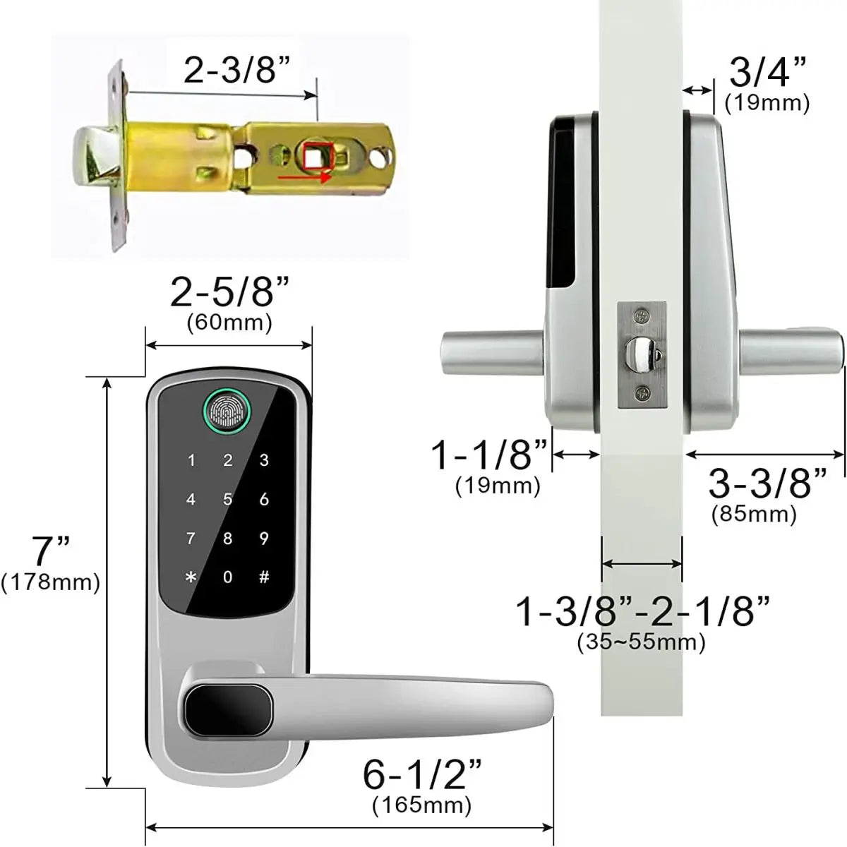 Wifi Smart Door Lock With APP/ Biometric Fingerprint / Password /Smart Card /Key Unlock/ USB Emergency Charger Electronic Lock