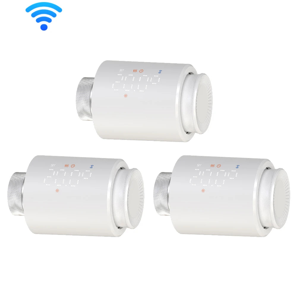 Smart WiFi/ZigBee TRV Thermostat Tuya Radiator Thermostatic Valve Programmable Controller Actuator Alexa Google Voice Control