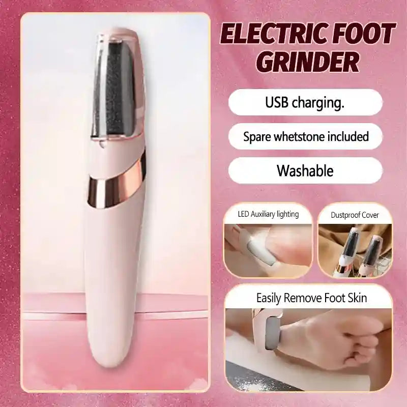 Electric Foot Callus Remover - Rechargeable Skin Exfoliator (White/Pink) Massage Roller Pink Tidesmit