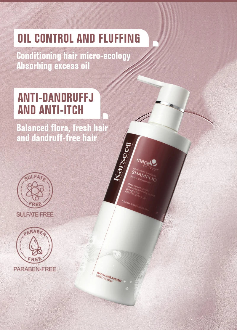 Karseell 500ml Argan Oil Shampoo Herbal Extract Moisturizing Smooth Shampoo for Dry and Damaged Hair