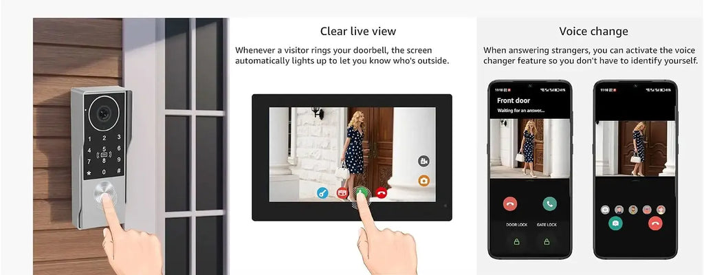 7inch Visiophone 2 Wire Video Porter Doorbell Camera WiFi Intercom System Wireless Video Ringtone Doorphone Tuya Password Unlock