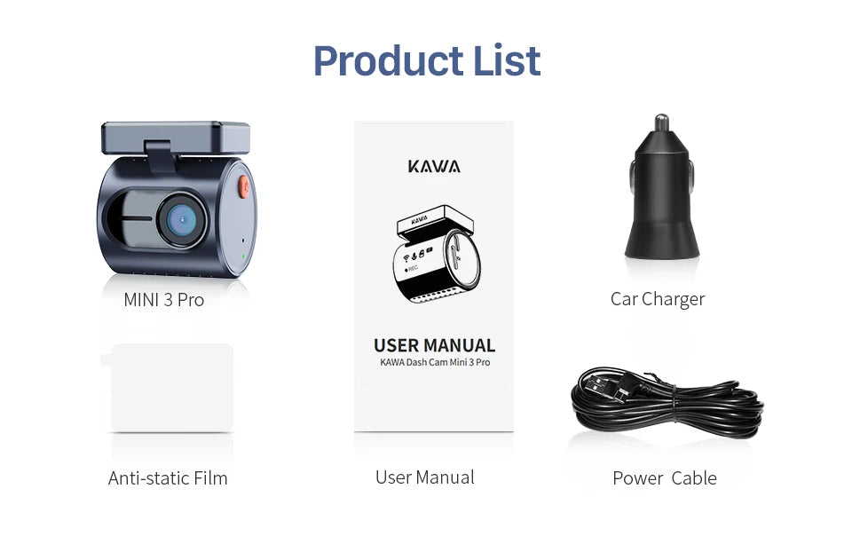 Mini 3 Pro 2K Dash Cam WiFi - Tidesmit Compact Vehicle Recorder Tidesmit