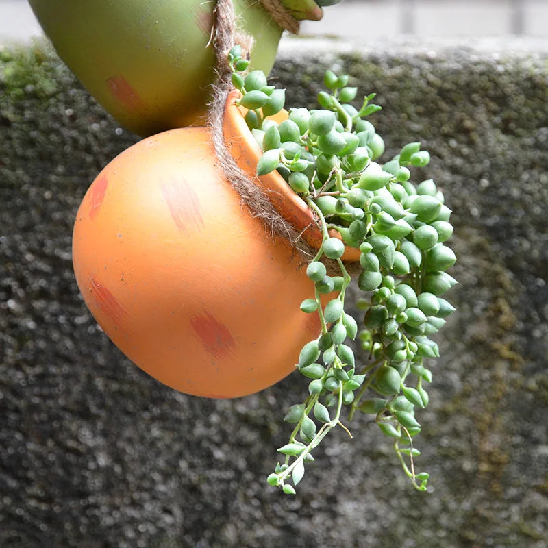 4PCS Outdoor Home Garden Hanging Flowerpot Ceramic Vertical Flowerpot Plant Succulent Flowerpot Vase Wall Railing Decoration