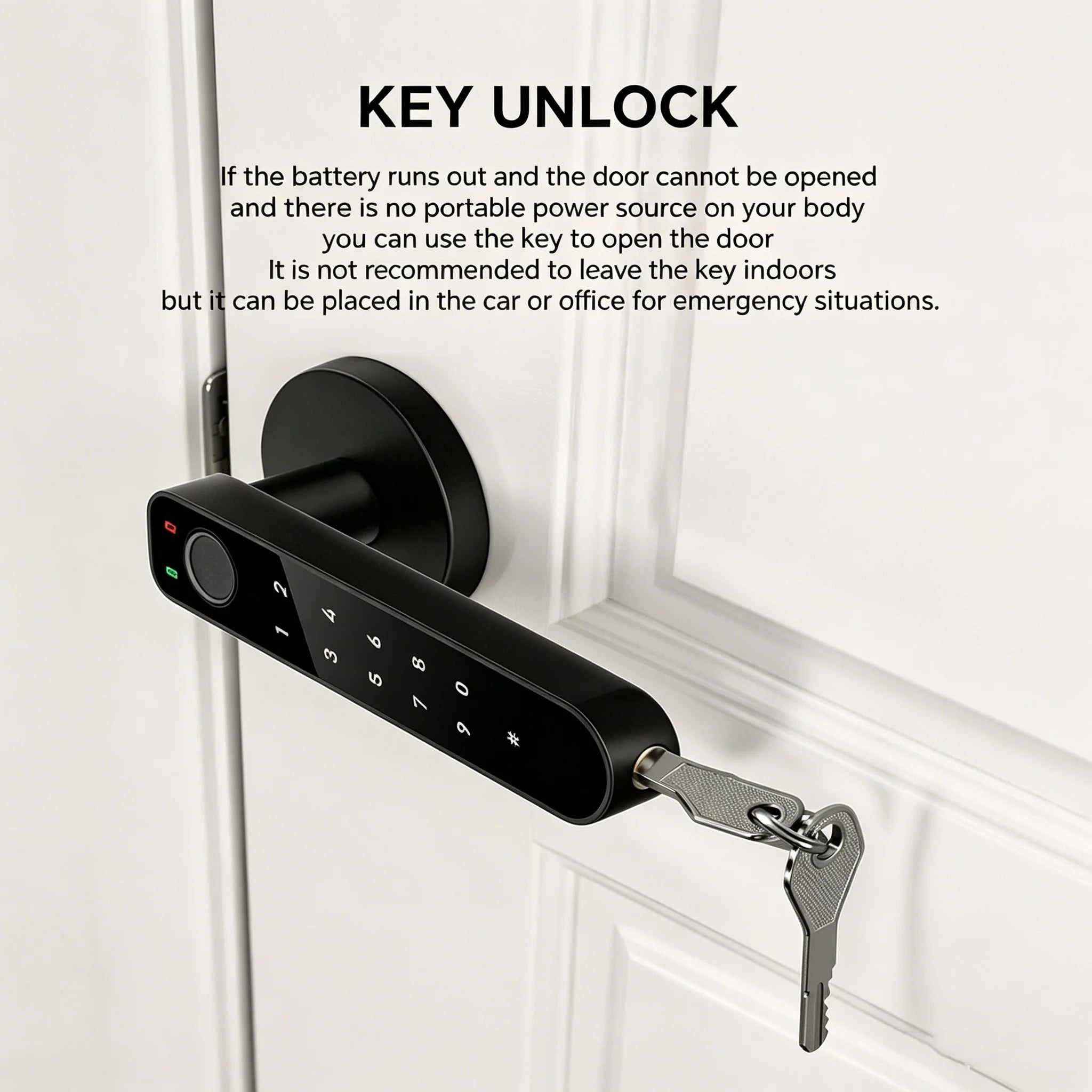 ICCSSI Smart Door Lock Fingerprint Lock Fingerprint/Tuya APP/Password/IC Card/key Unlock Multi Language Audio Playback B208APRO