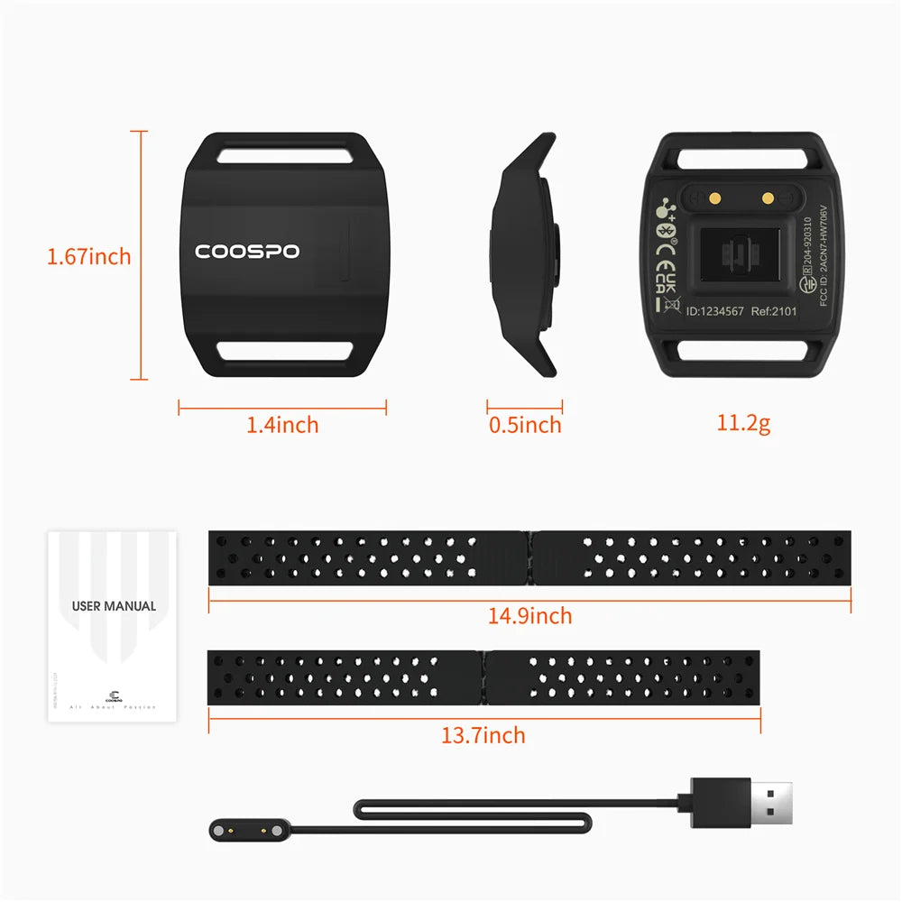 HW706 Bluetooth Heart Rate Monitor Armband with Optical Sensor Tidesmit