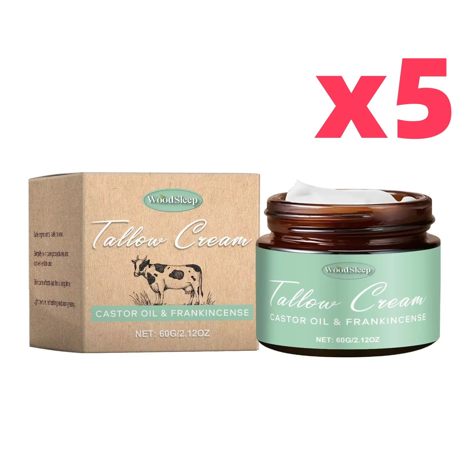 Beef Tallow Face Cream Anti Aging Fine Lines Deep Moisturizing Soothing Repair Damaged Day Skin Nourishing Face Body Lotion 60g