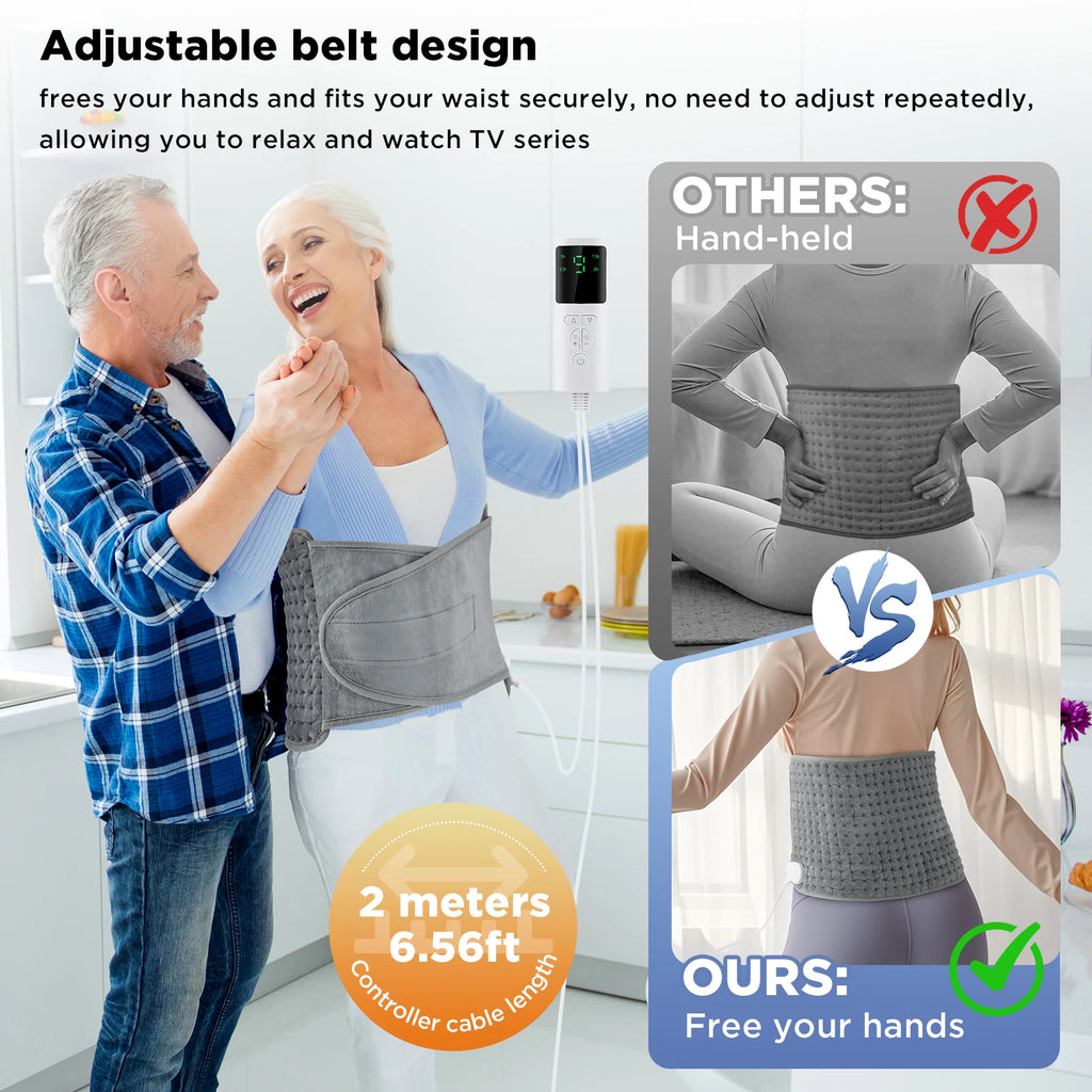 Electric Heating Pad for Back Pain Relief, 9-Heat Levels by Tidesmit Massage Cushion Tidesmit