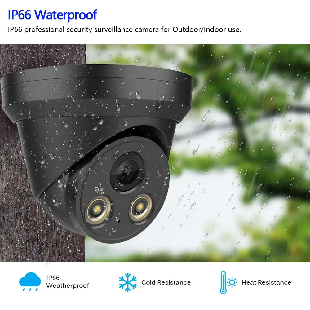 Ultra HD 4K 8MP CCTV PoE IP Camera Security Street Outdoor Indoor Micro Double Light Human Detection Color Full Night Vision Cam