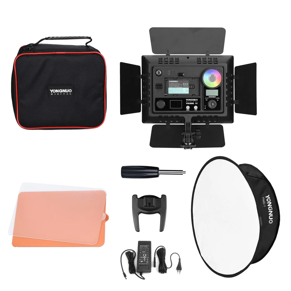 RGB LED Video Light Panel | Adjustable 3200-5600K DSLR Lighting With Power Softbox Tidesmit