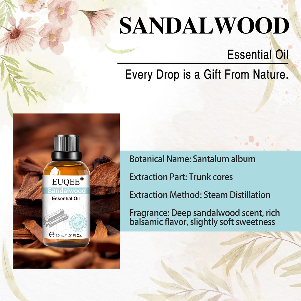 EUQEE 30ml Pure Essential Oils For Humidifier,Diffuser,Candle Making-Vanilla Lavender Cinnamon Rose Aromatherapy Essential Oils