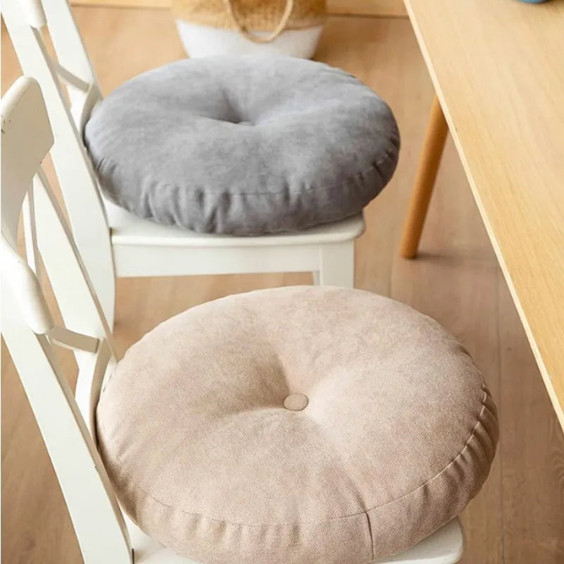 Floor Seat Cushion Thickened Meditation Chair Cushion Simple Japan Style Futon Round Cotton and Linen Tatami Balcony Cushions 방석