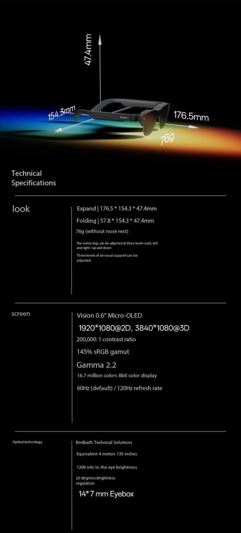 RayNeo Air 3S Pro AR Glasses: 1200nits Micro OLED Spatial Visuals Tidesmit
