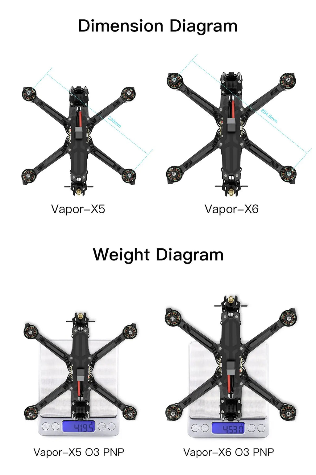 FPV Drone 6 Inch Analog Freestyle X-Shaped Quadcopter | Tidesmit Tidesmit