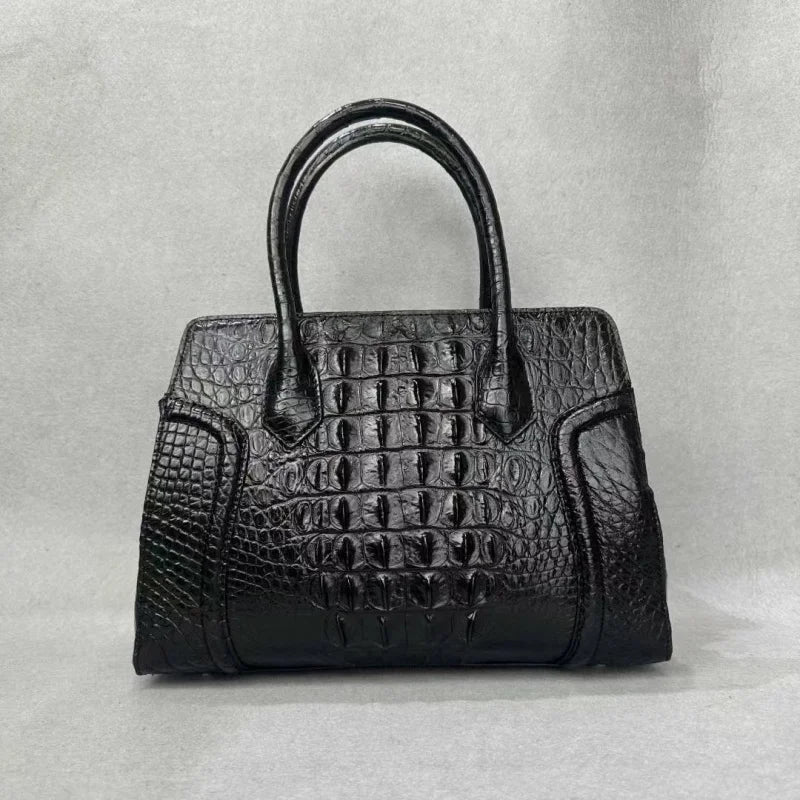 Authentic Alligator Leather Women's Classic Handbag Genuine Crocodile Skin Lady Single Shoulder Bag Female Top-handle Purse Bag