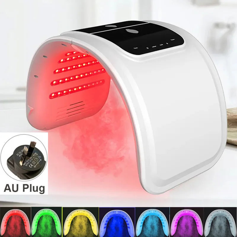 White arched LED light therapy machine with red light panel and control touch screen, including an Australian plug.