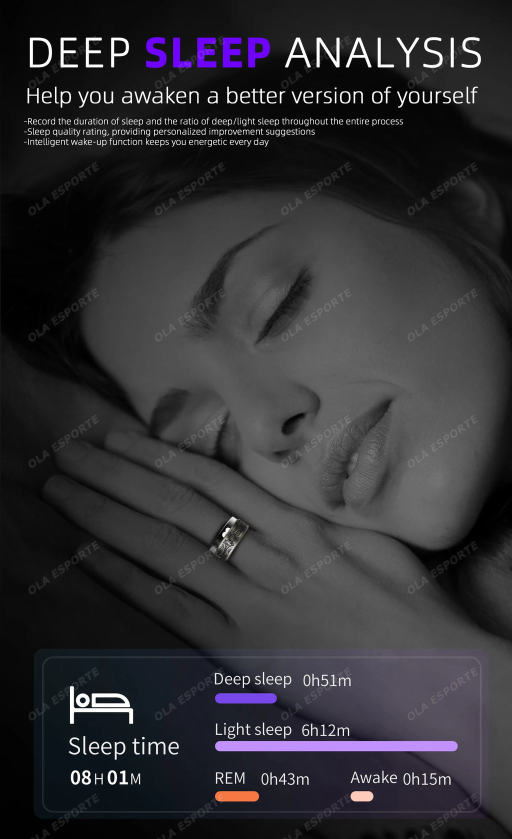 Smart Health Ring Fitness Tracker - Waterproof Biometric Monitor Tidesmit