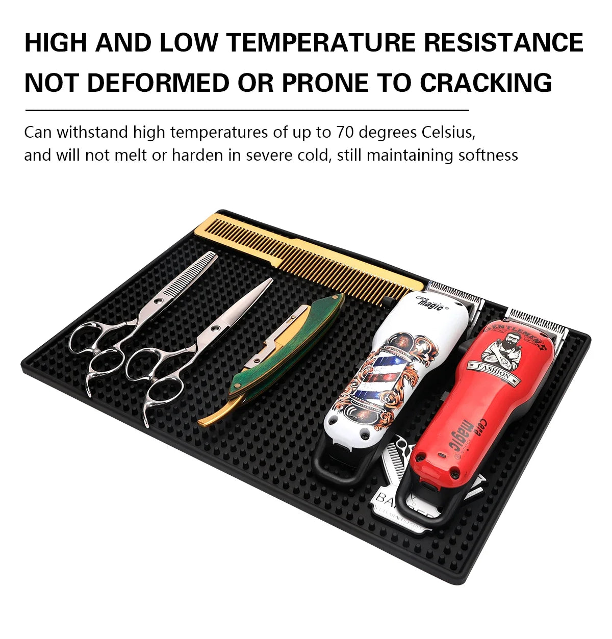 Barber Station Mat - Heat Resistant Non-Slip Tool Pad | Tidesmit Massage Chairs Tidesmit