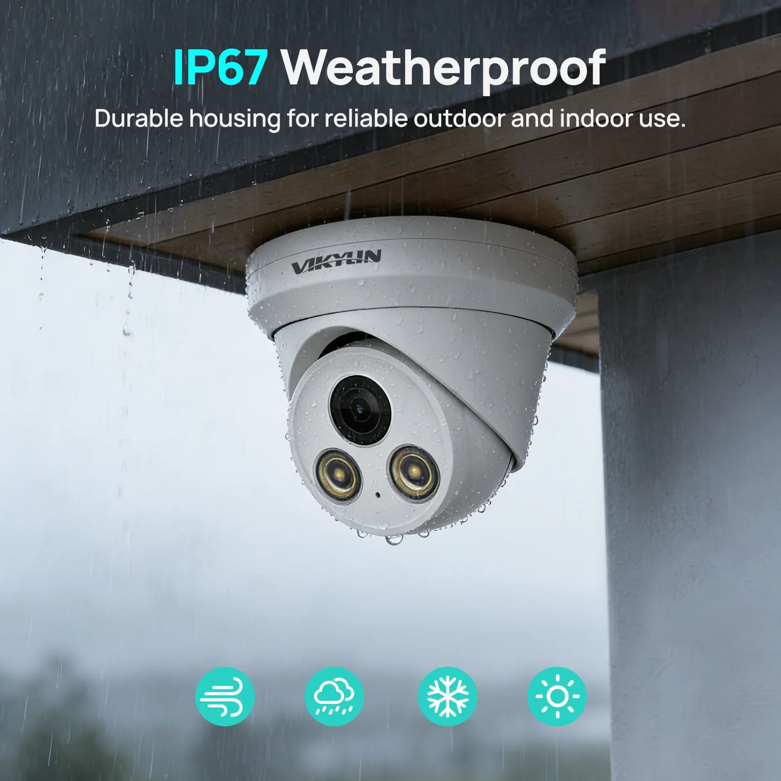 VIKYLIN 5/8MP Full Color IP Camera Outdoor POE Onvif Wide Angle 2.8mm AI Humanoid Detection Home CCTV Surveillance Camera IP67