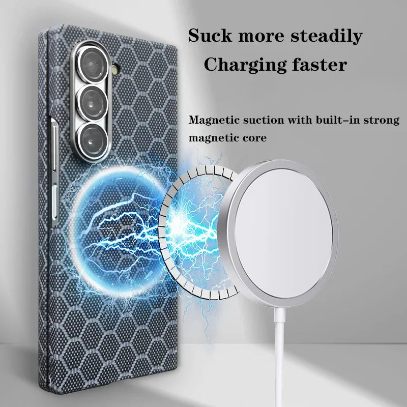 Samsung Galaxy Z Fold 7 Magnetic Carbon Fiber Case | Slim Shock Protection Tidesmit
