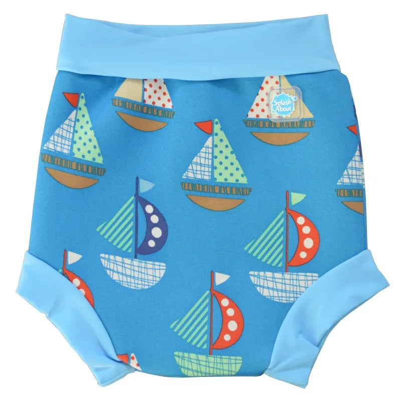 Infant Children Leakproof Swimming Nappies Newborn Baby High Waist Swimming Trunks Baby Boys Girls Cartoon Printed Cloth Diaper