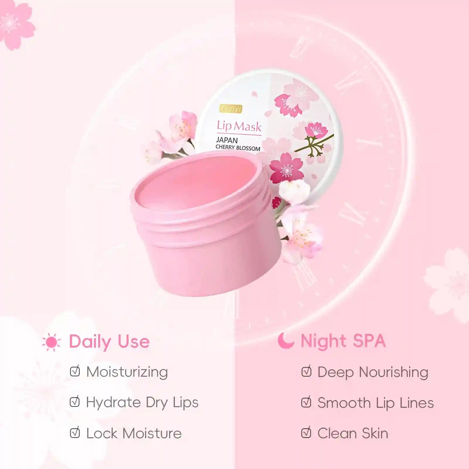 Sakura Lip Mask - Moisturizing Repair Treatment for Dry Lips 15g Lip Care 15g Tidesmit