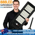 Super Bright Solar Street Light with 888 LEDs, 3000mAh Outdoor Garden Light, Perfect for Commercial Parking Lots, School Basketball Courts, And Streets, Easy to Install, Includes A Remote-controlled Solar Wall Light