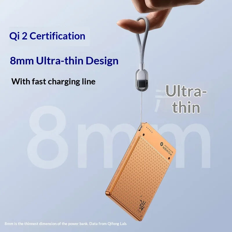 Tidesmit Magnetic Power Bank 5000mAh Qi2 20W Fast Charger - Orange Tidesmit