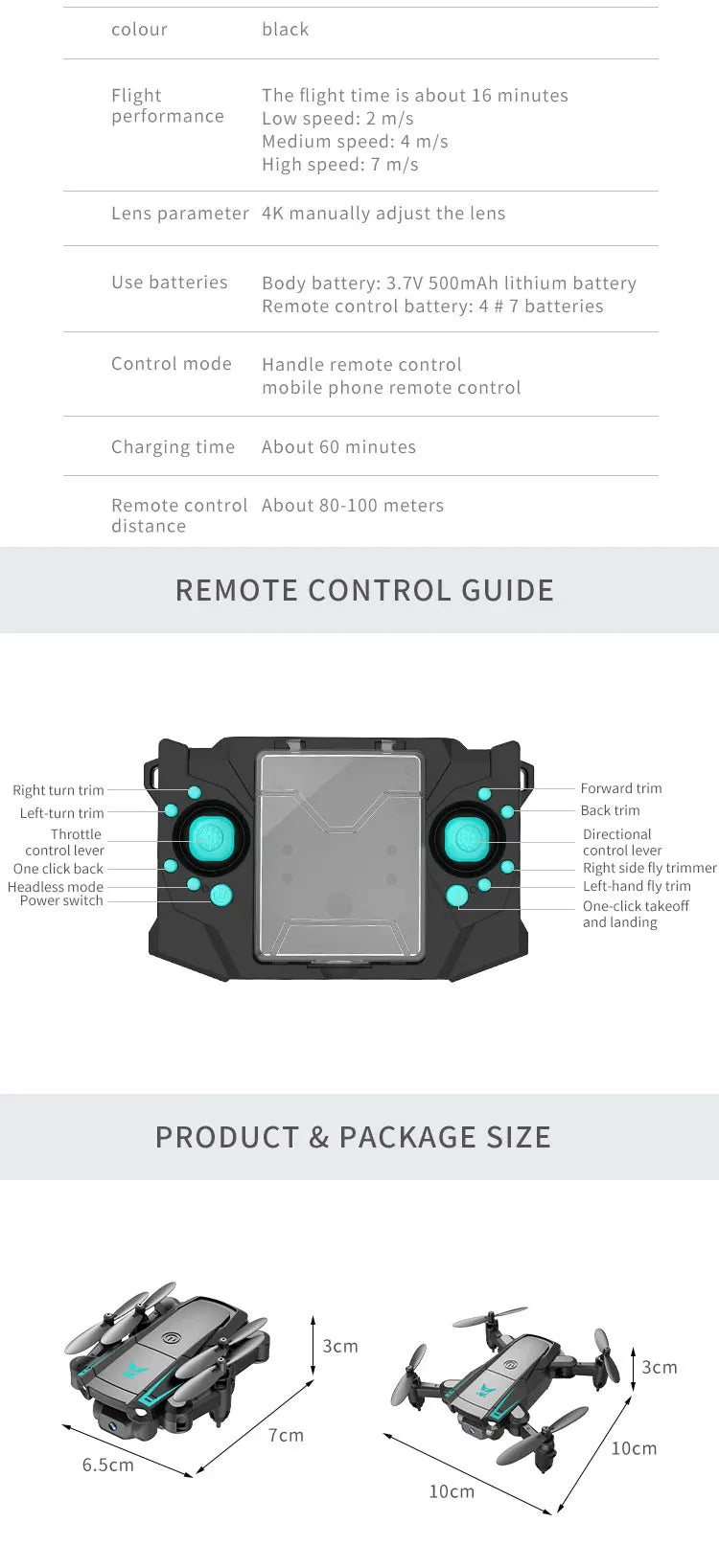 Mini 4K Camera Drone - Foldable WiFi FPV Quadcopter by Tidesmit Tidesmit